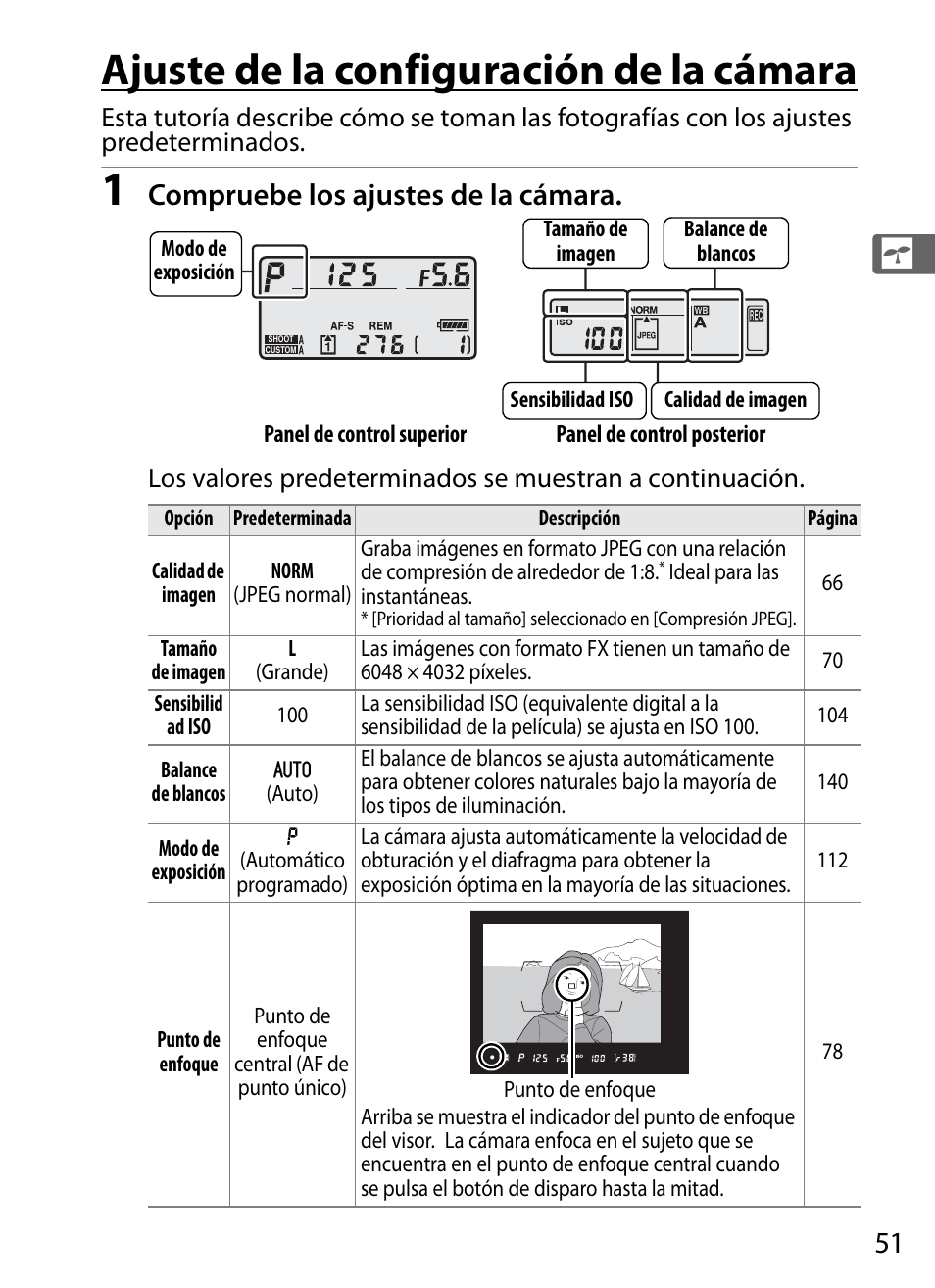 Ajuste de la configuración de la cámara, Compruebe los ajustes de la cámara | Nikon D3X Manual del usuario | Página 77 / 476