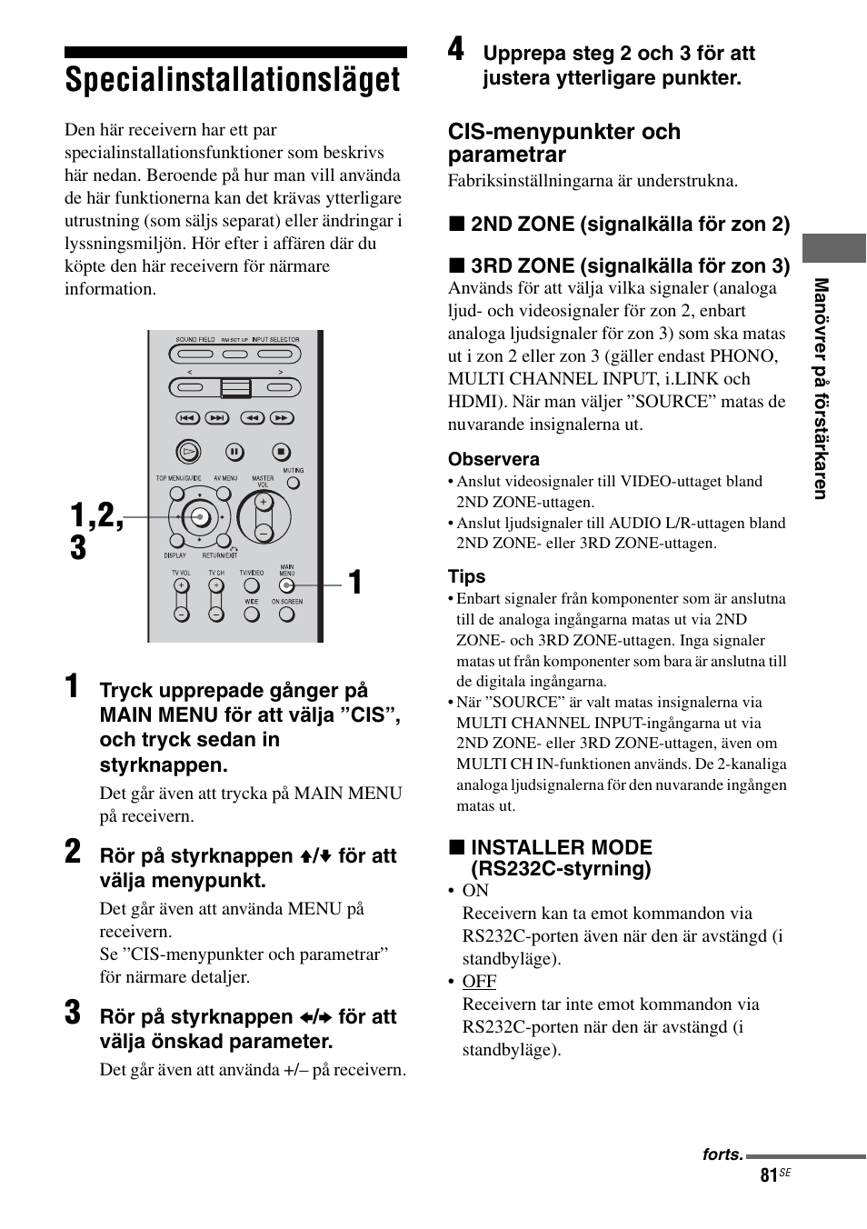 Specialinstallationsläget | Sony STR-DA7100ES Manual del usuario | Página 221 / 431