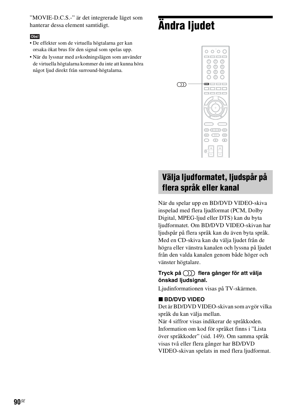 Ändra ljudet, Ljudinformationen visas på tv-skärmen | Sony BDV-IS1000 Manual del usuario | Página 250 / 315