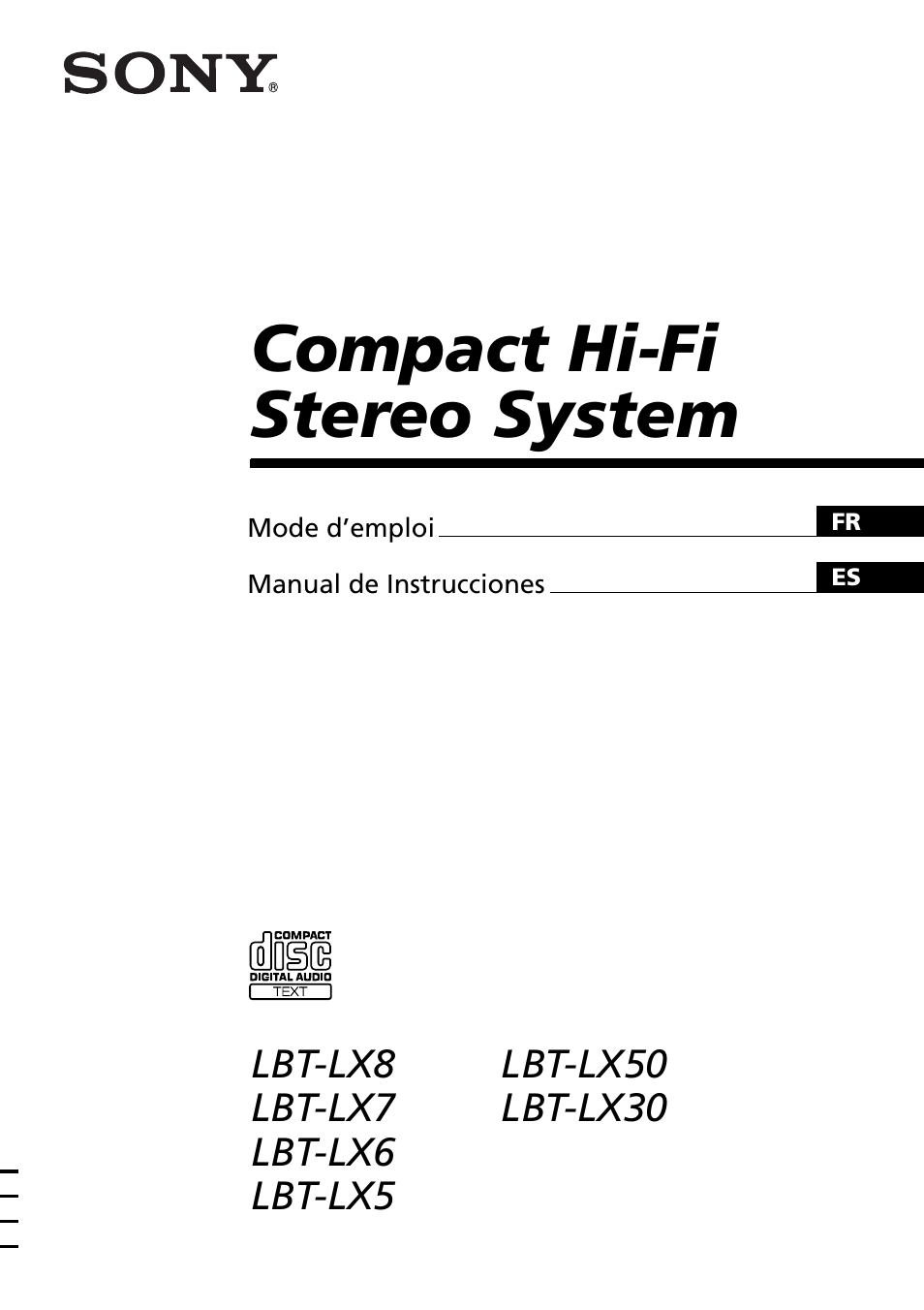 Sony LBT-LX30 Manual del usuario | Páginas: 104