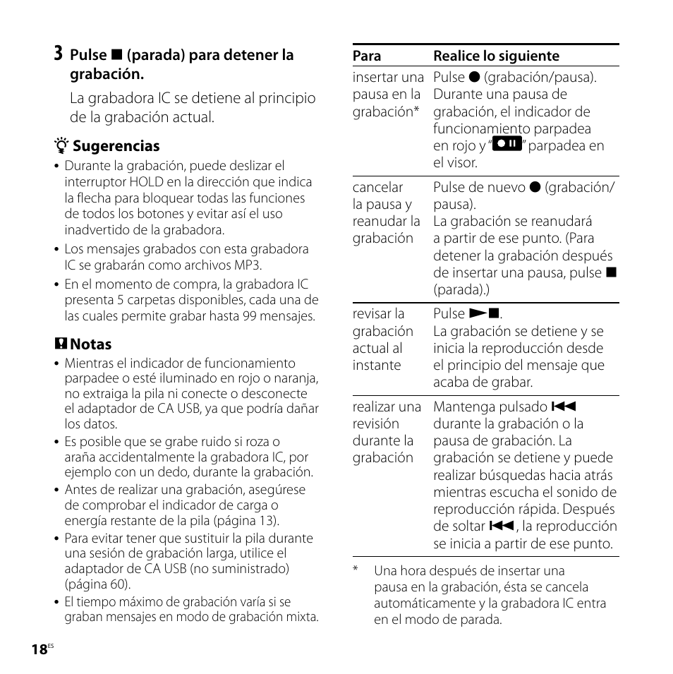 Sony ICD-UX80 Manual del usuario | Página 18 / 68