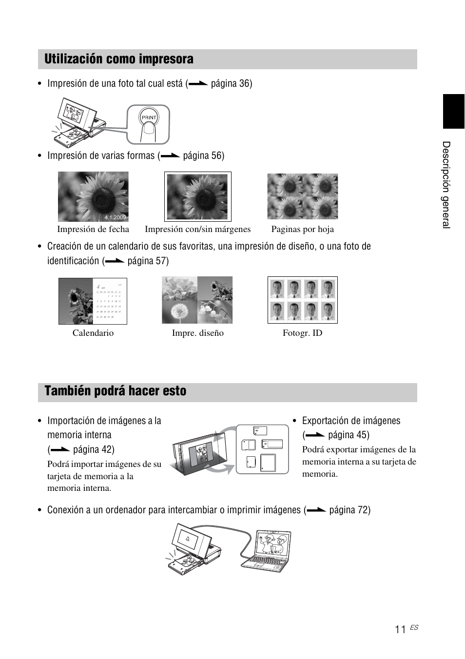 Utilización como impresora, También podrá hacer esto | Sony DPP-F700 Manual del usuario | Página 11 / 115