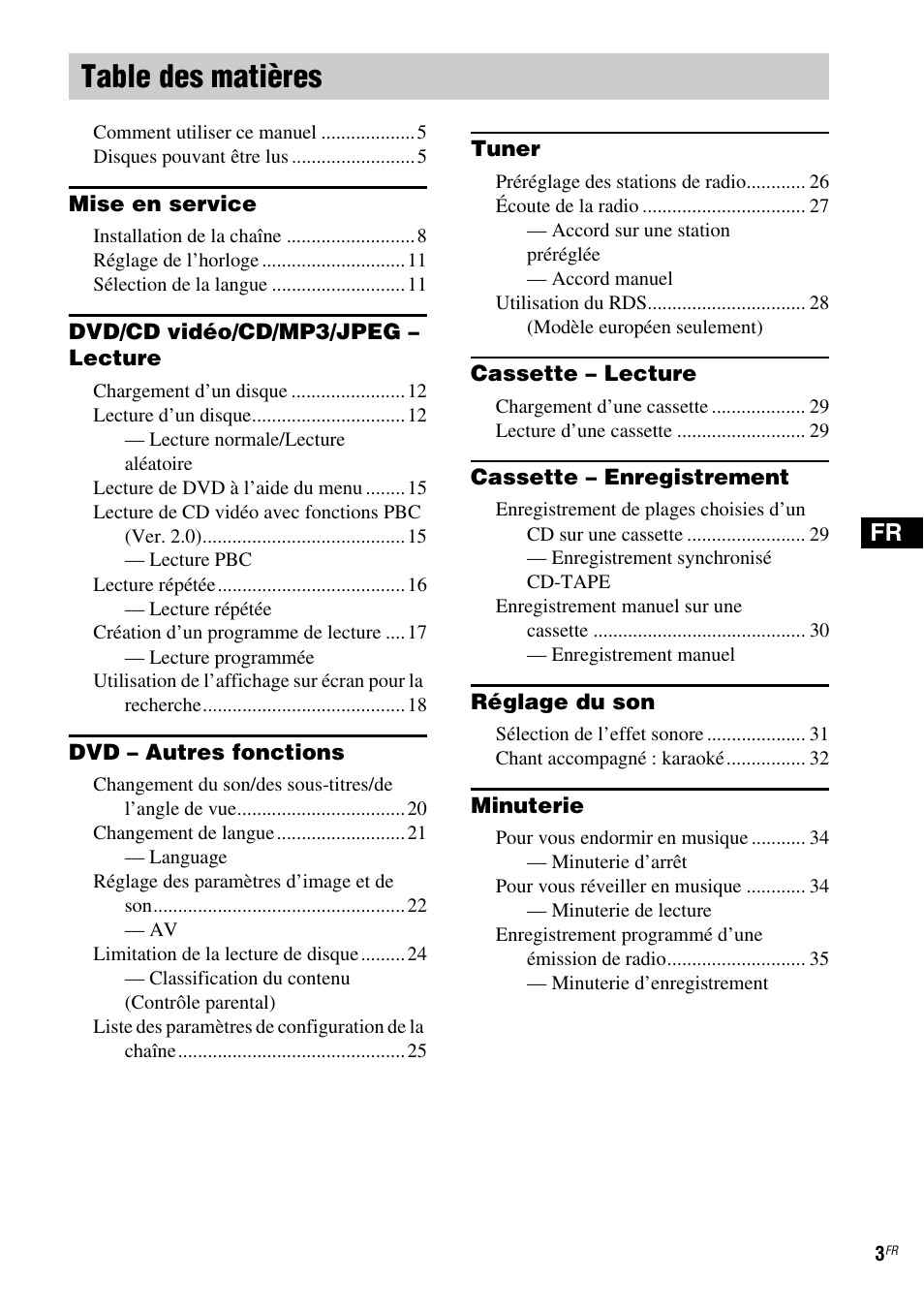 Sony CMT-SV2D Manual del usuario | Página 3 / 116