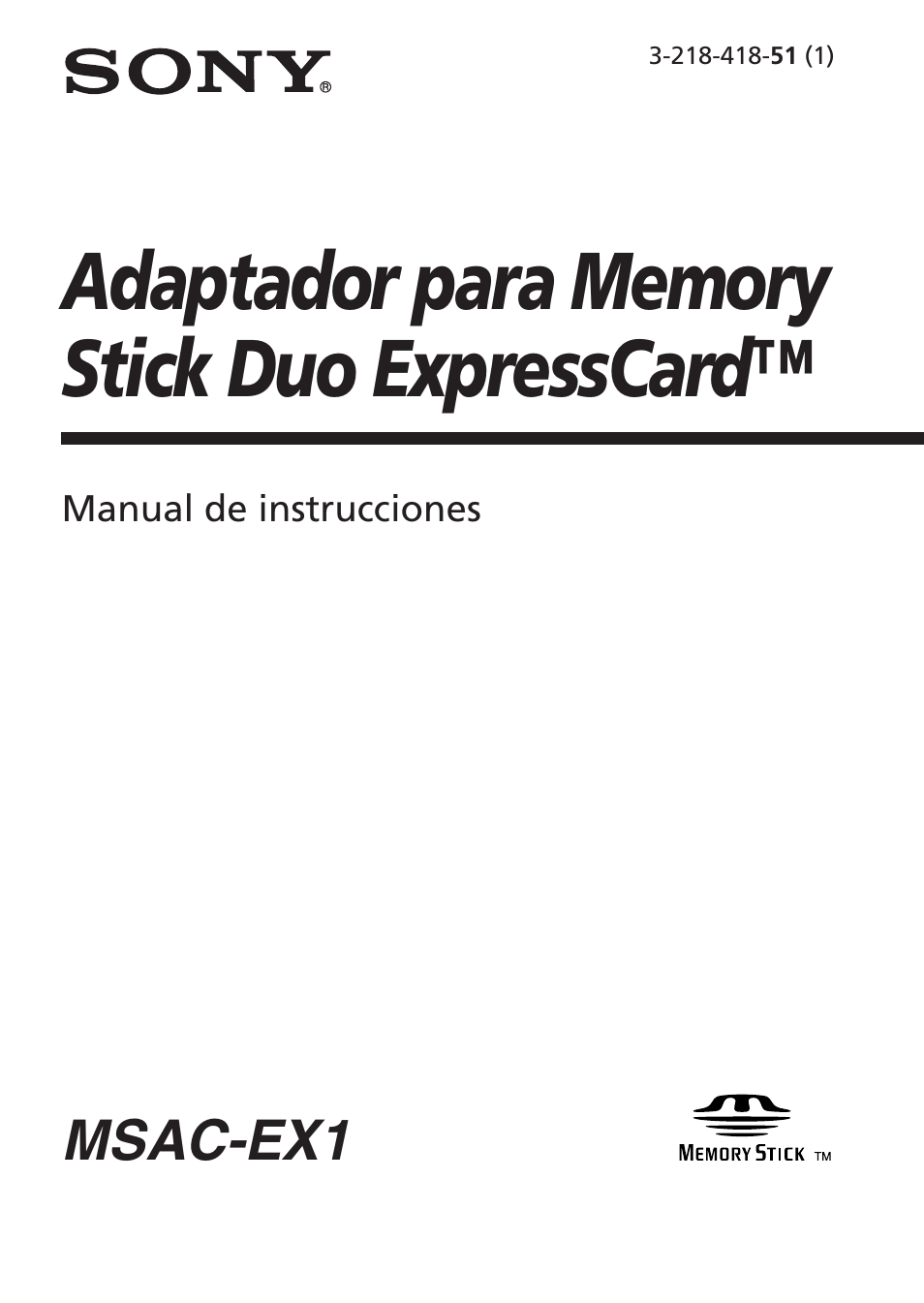 Sony MSAC-EX1 Manual del usuario | Páginas: 32