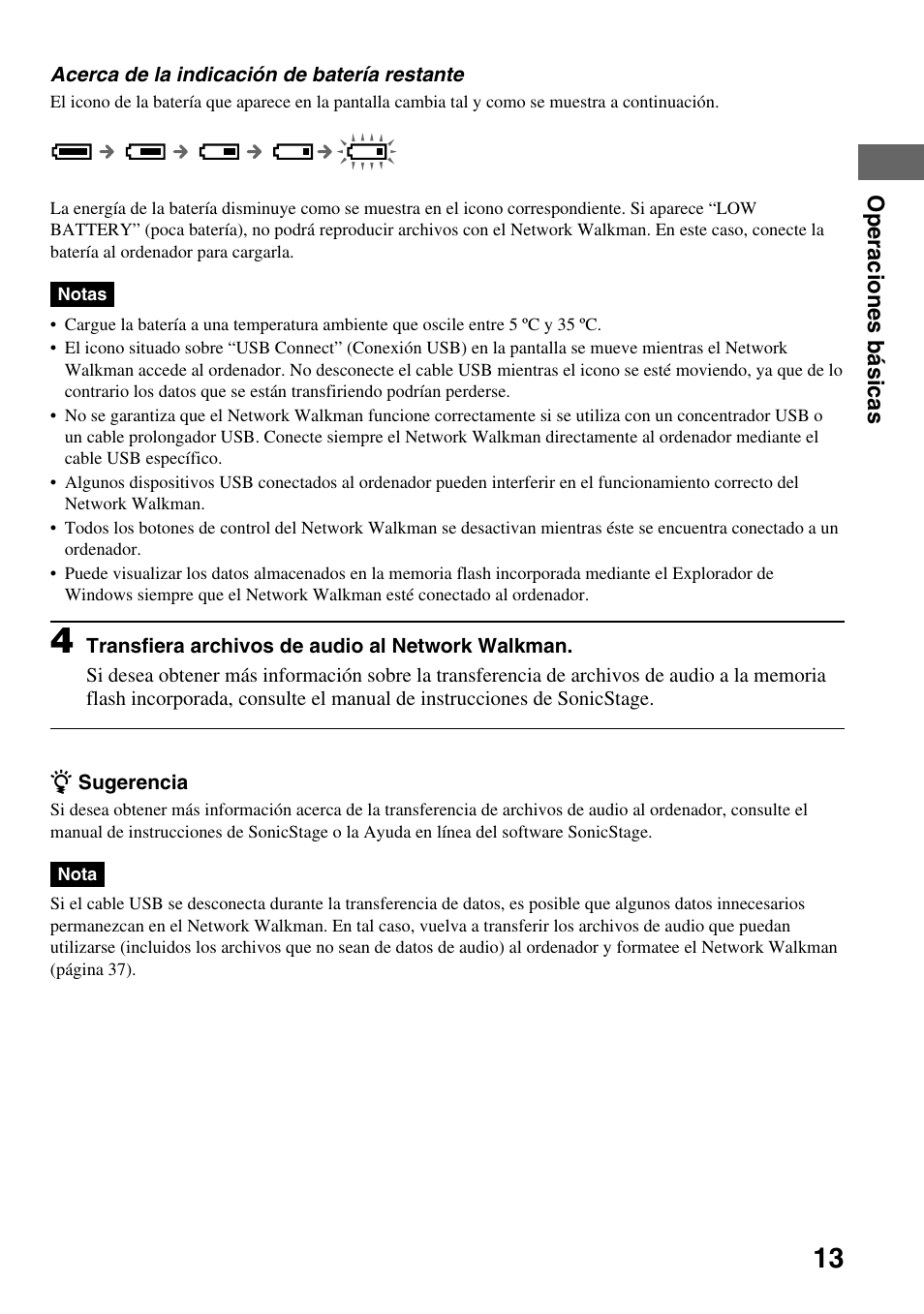 A 13) | Sony NW-E503 Manual del usuario | Página 13 / 59