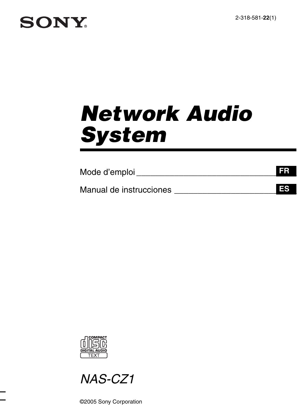 Sony NAS-CZ1 Manual del usuario | Páginas: 84