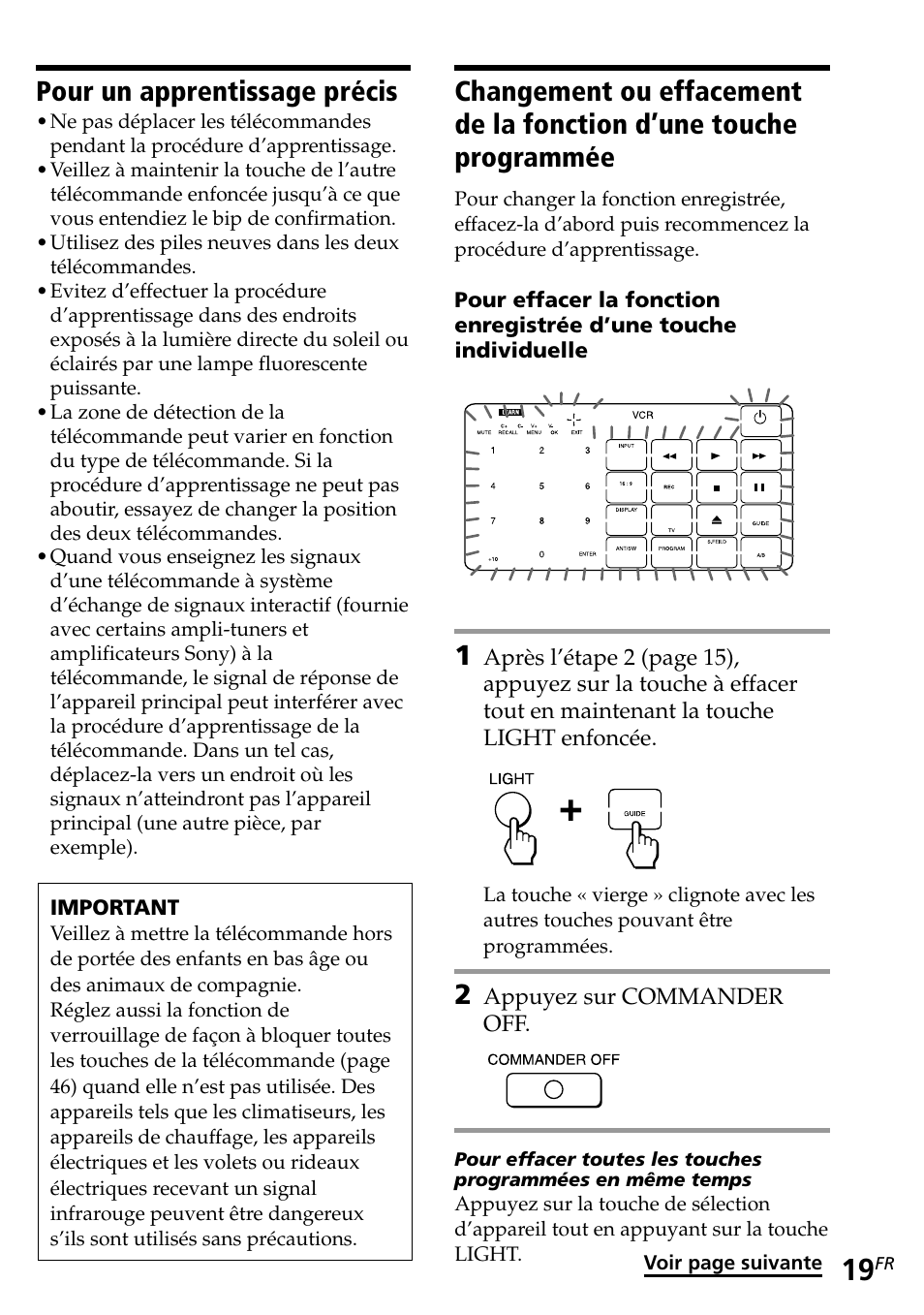 Pour un apprentissage précis | Sony RM-AV2500T Manual del usuario | Página 19 / 140