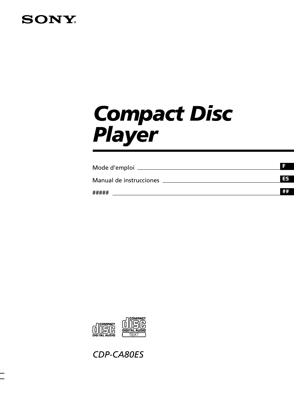 Sony CDP-CA80ES Manual del usuario | Páginas: 46