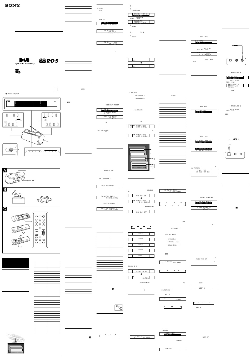 Sony XDR-S1 Manual del usuario | Páginas: 2