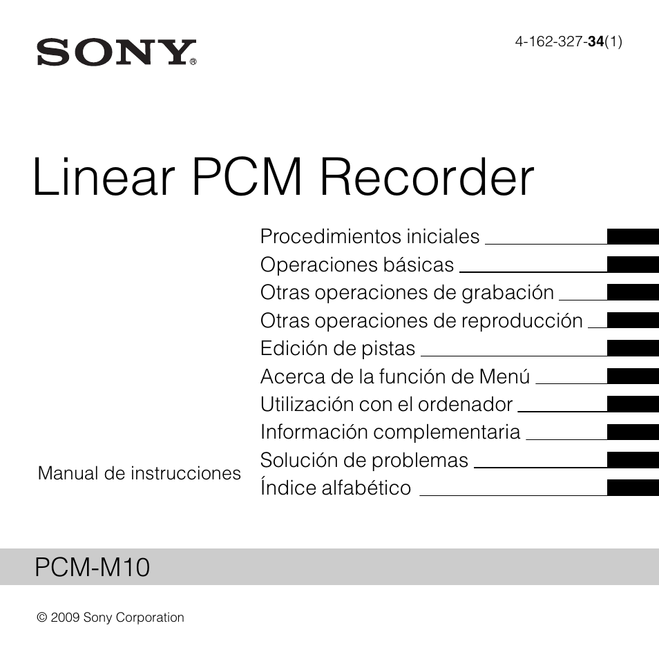 Sony PCM-M10 Manual del usuario | Páginas: 131
