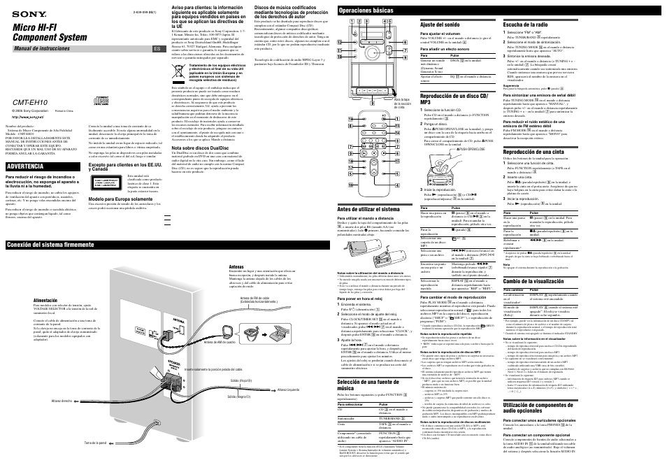 Sony CMT-EH10 Manual del usuario | Páginas: 2