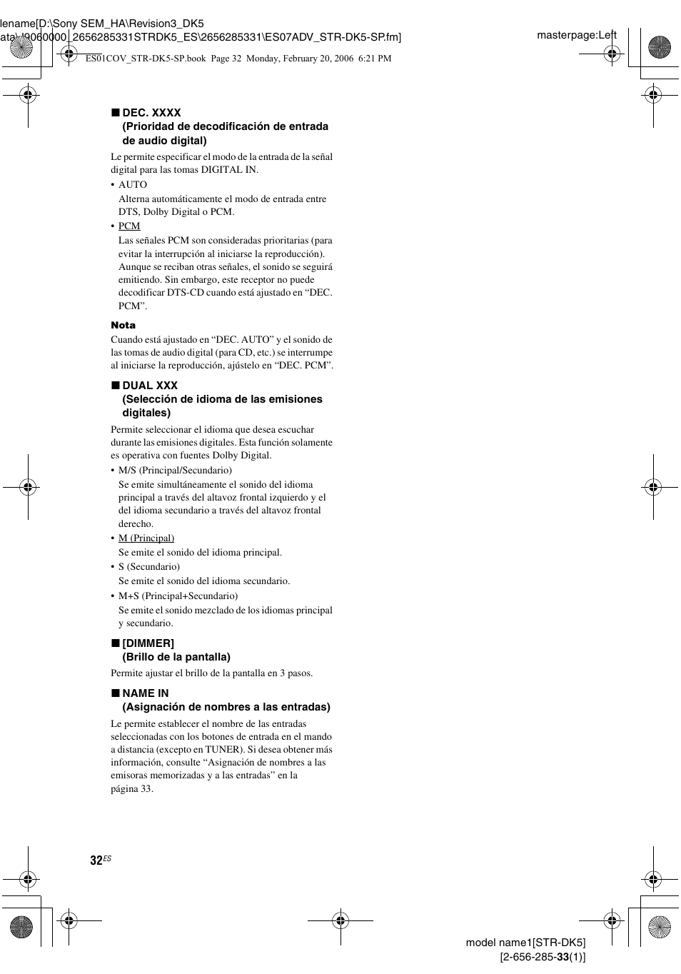 Sony STR-DK5 Manual del usuario | Página 32 / 48