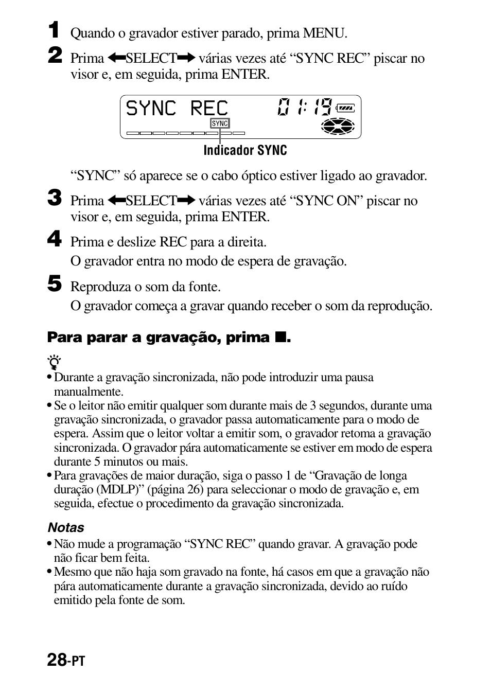 Sync rec | Sony MZ-G755 Manual del usuario | Página 102 / 152