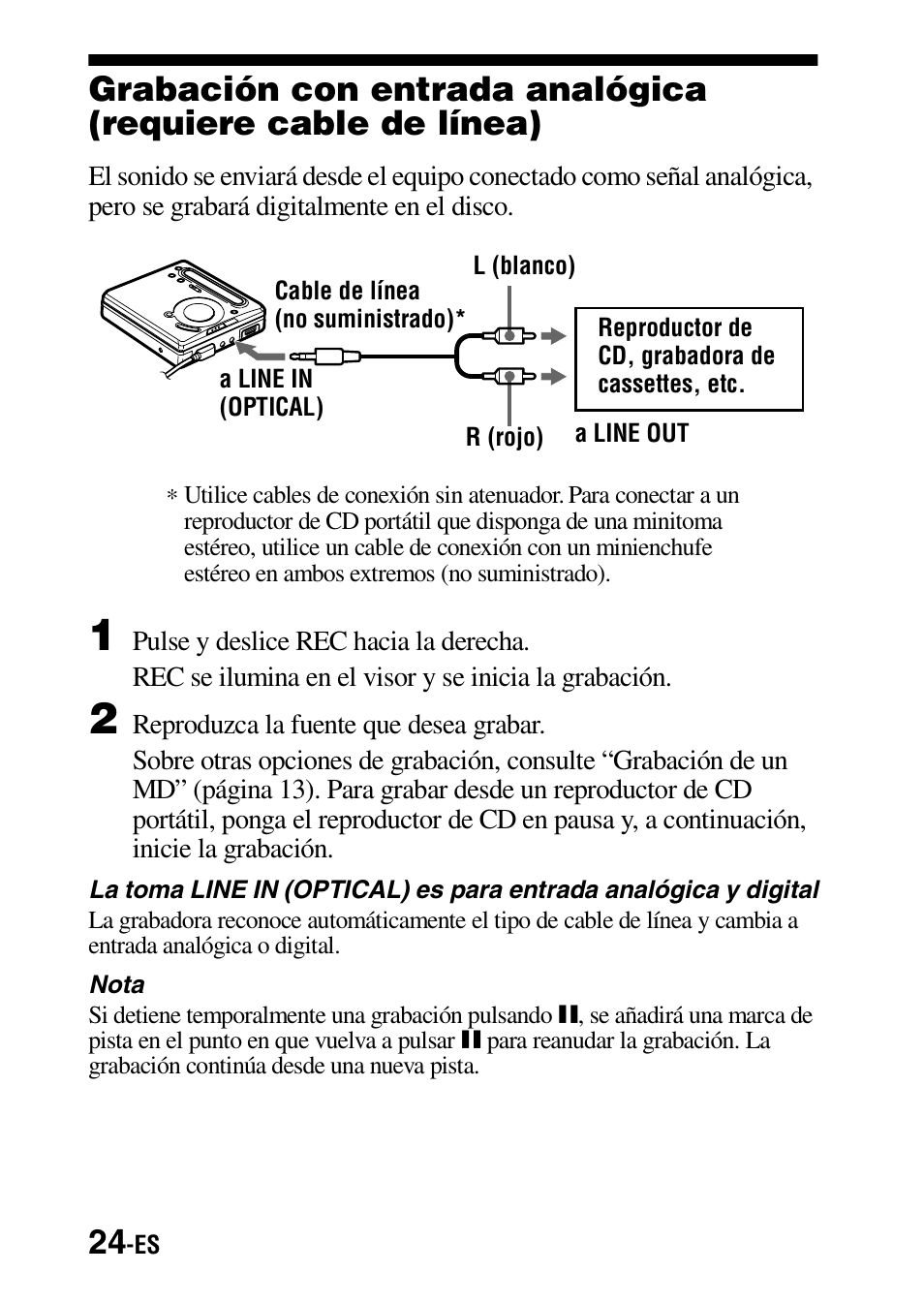 Sony MZ-G755 Manual del usuario | Página 24 / 152