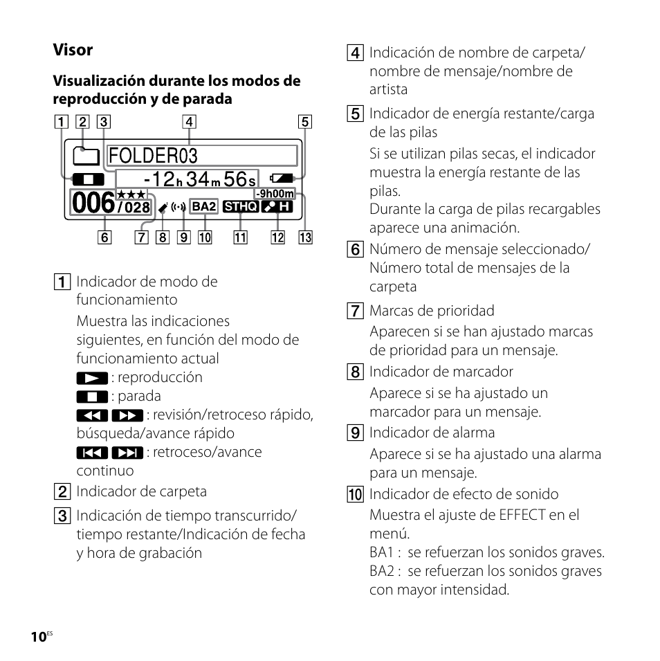 Sony ICD-SX57 Manual del usuario | Página 10 / 92
