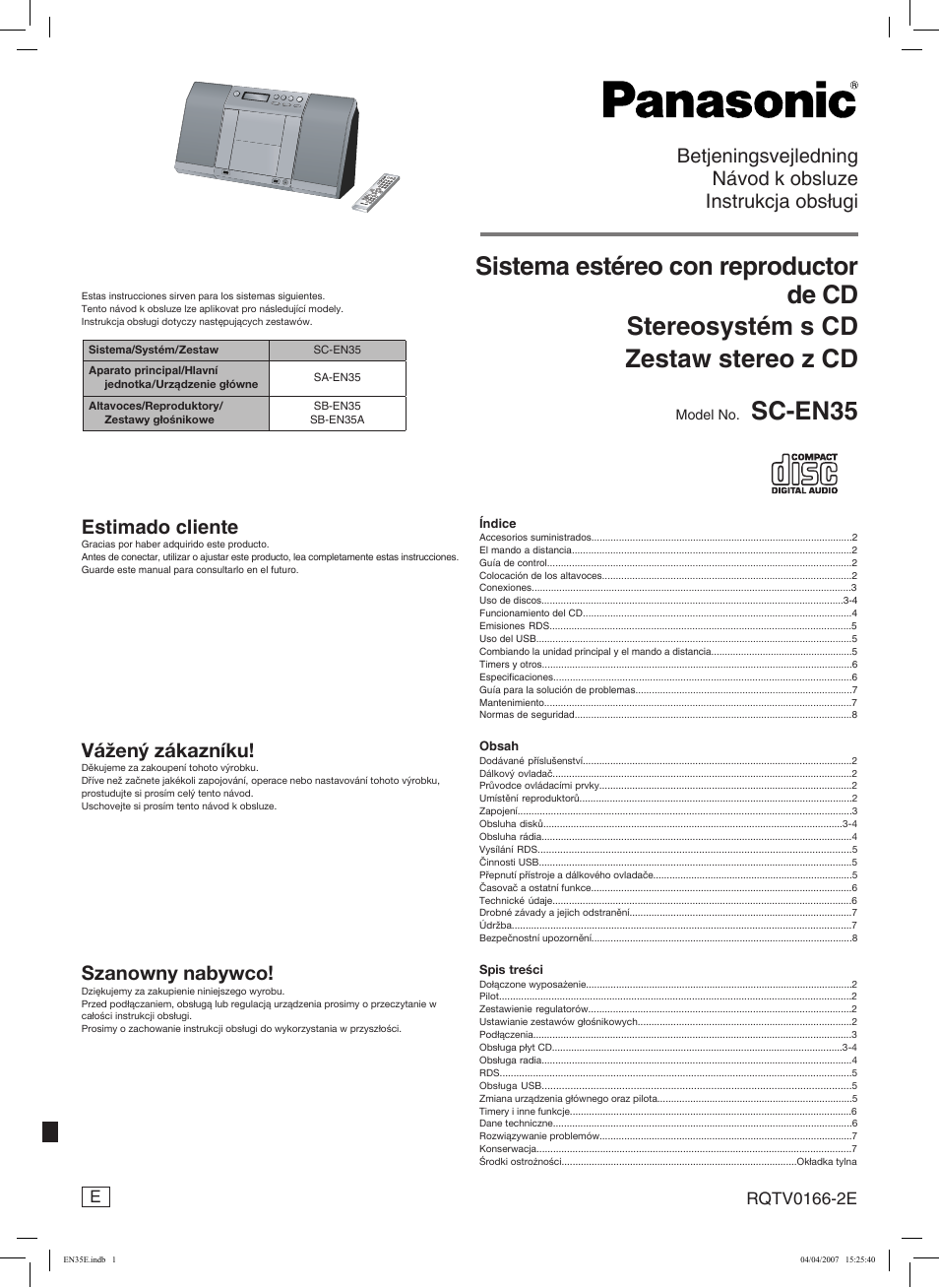 Panasonic SCEN35 Manual del usuario | Páginas: 24