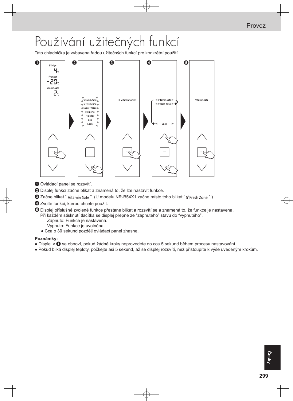 Používání užitečných funkcí, Provoz | Panasonic NRB53V1 Manual del usuario | Página 244 / 261