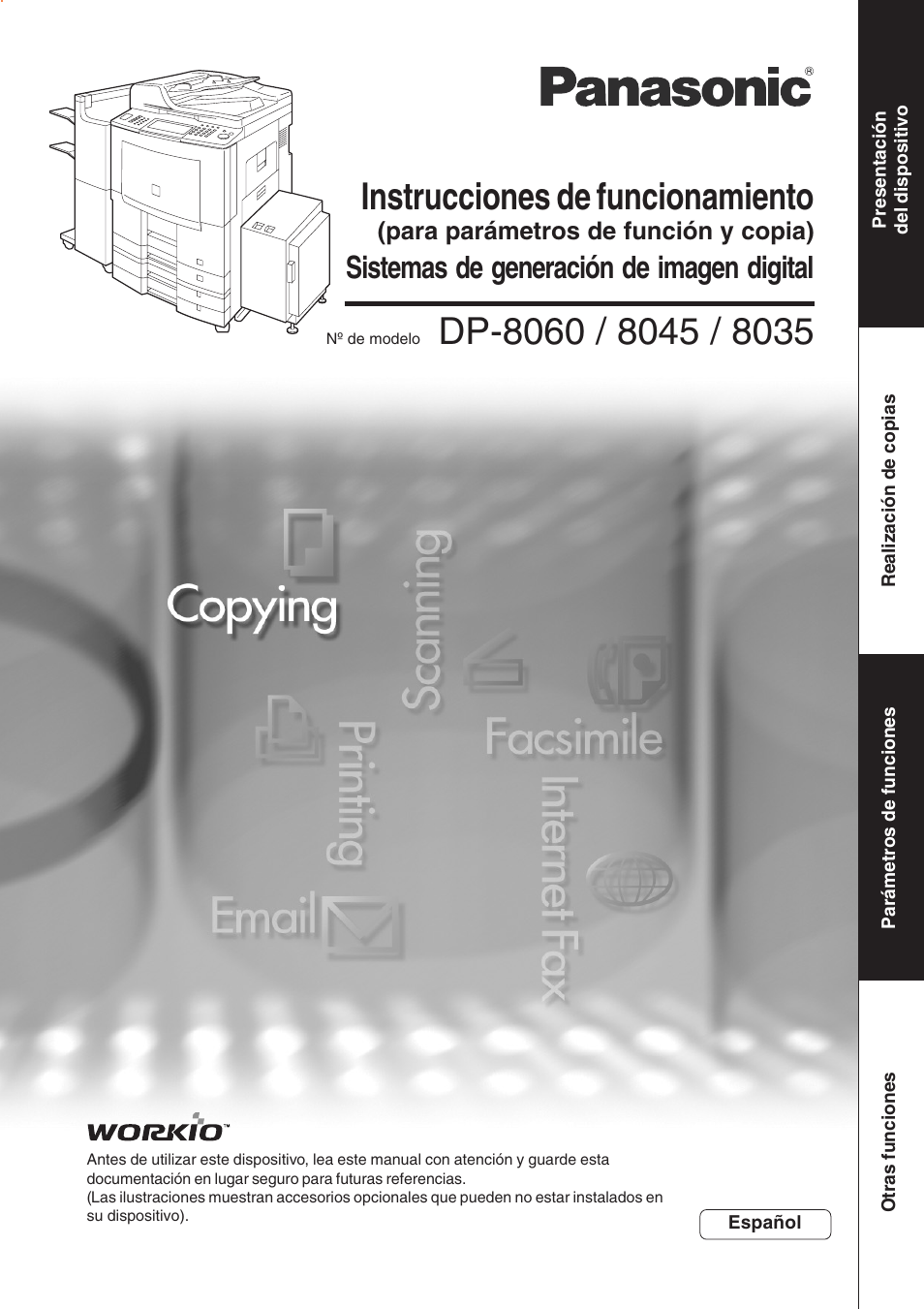 Panasonic DP8035 Manual del usuario | Páginas: 92