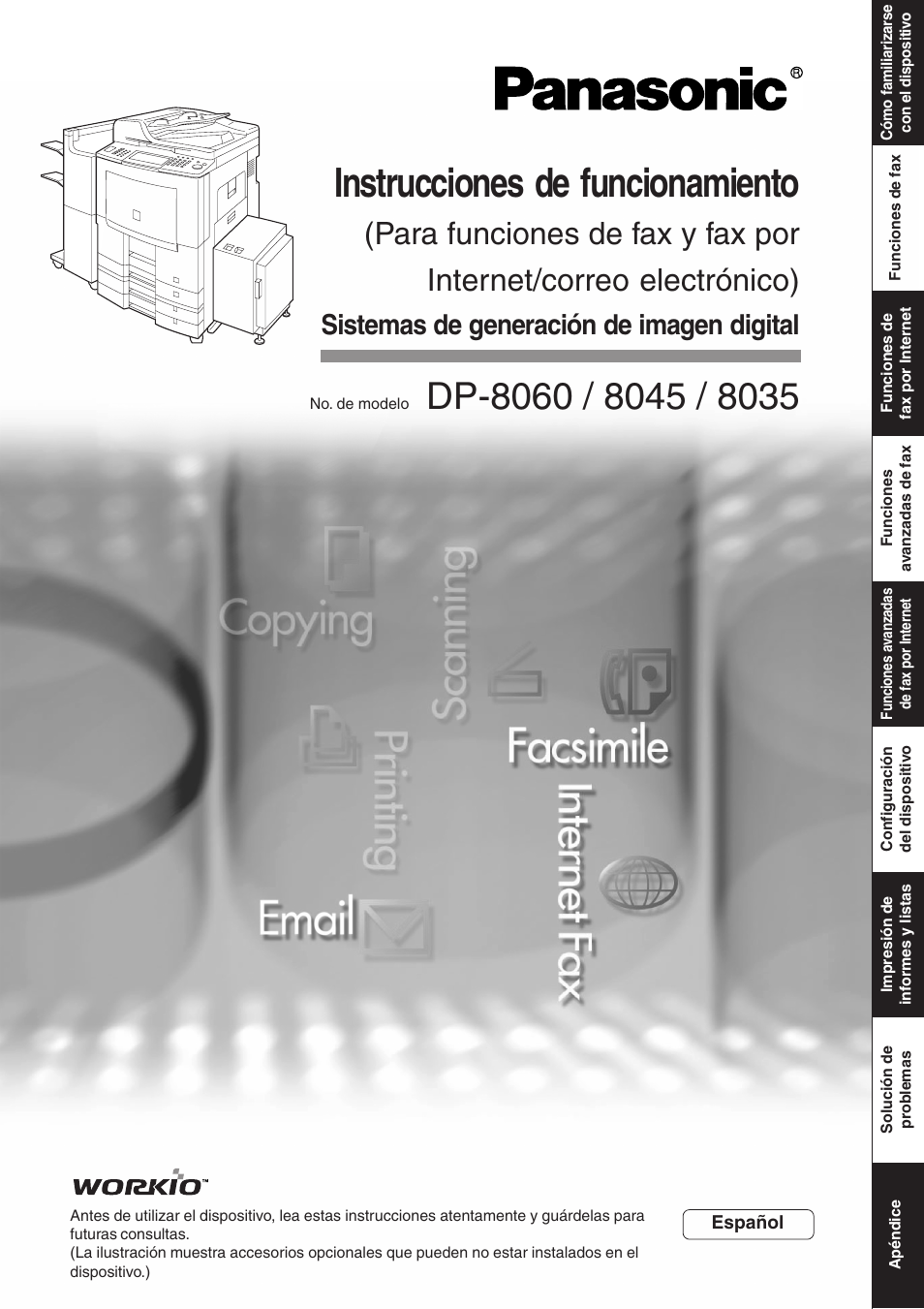 Panasonic DP8060 Manual del usuario | Páginas: 196