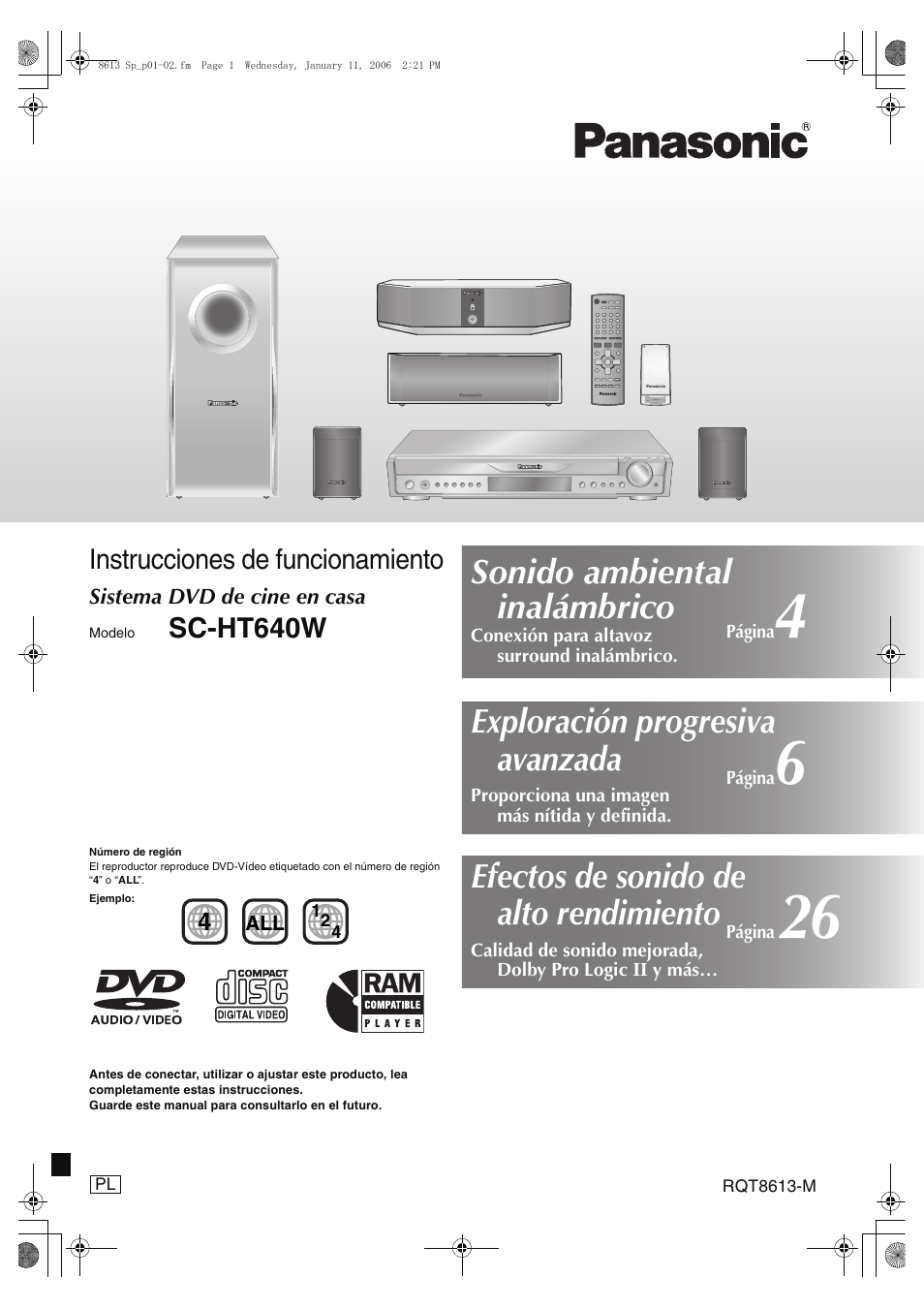 Panasonic SCHT640W Manual del usuario | Páginas: 32