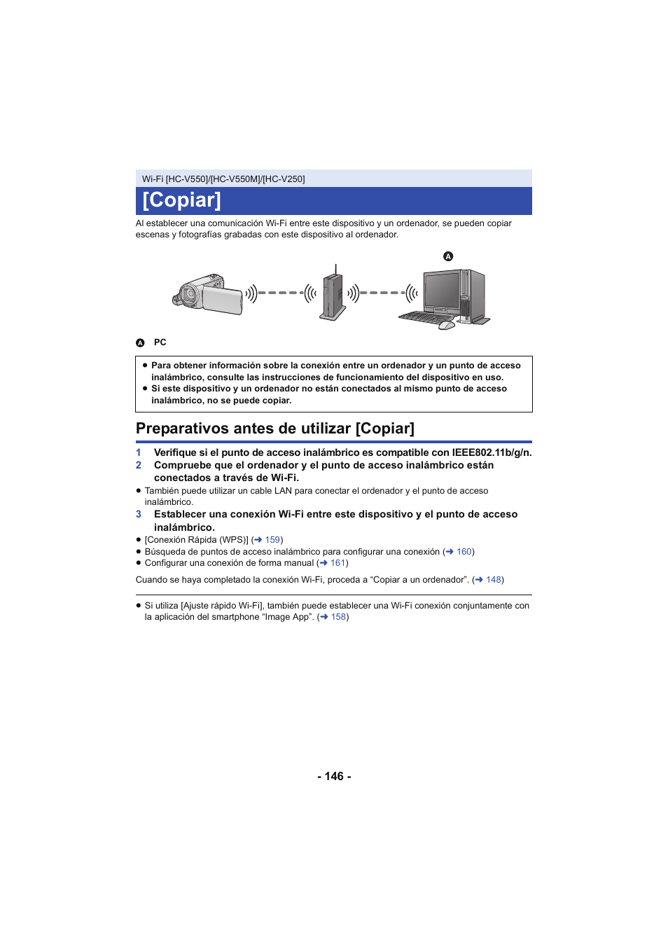 Copiar, Preparativos antes de utilizar [copiar | Panasonic HCV250EC Manual del usuario | Página 146 / 214