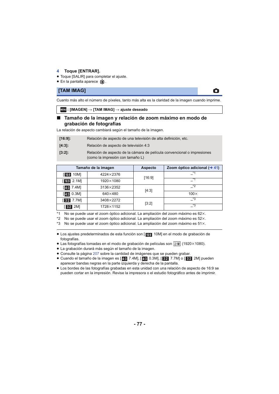 Tam imag | Panasonic HCV250EC Manual del usuario | Página 77 / 214