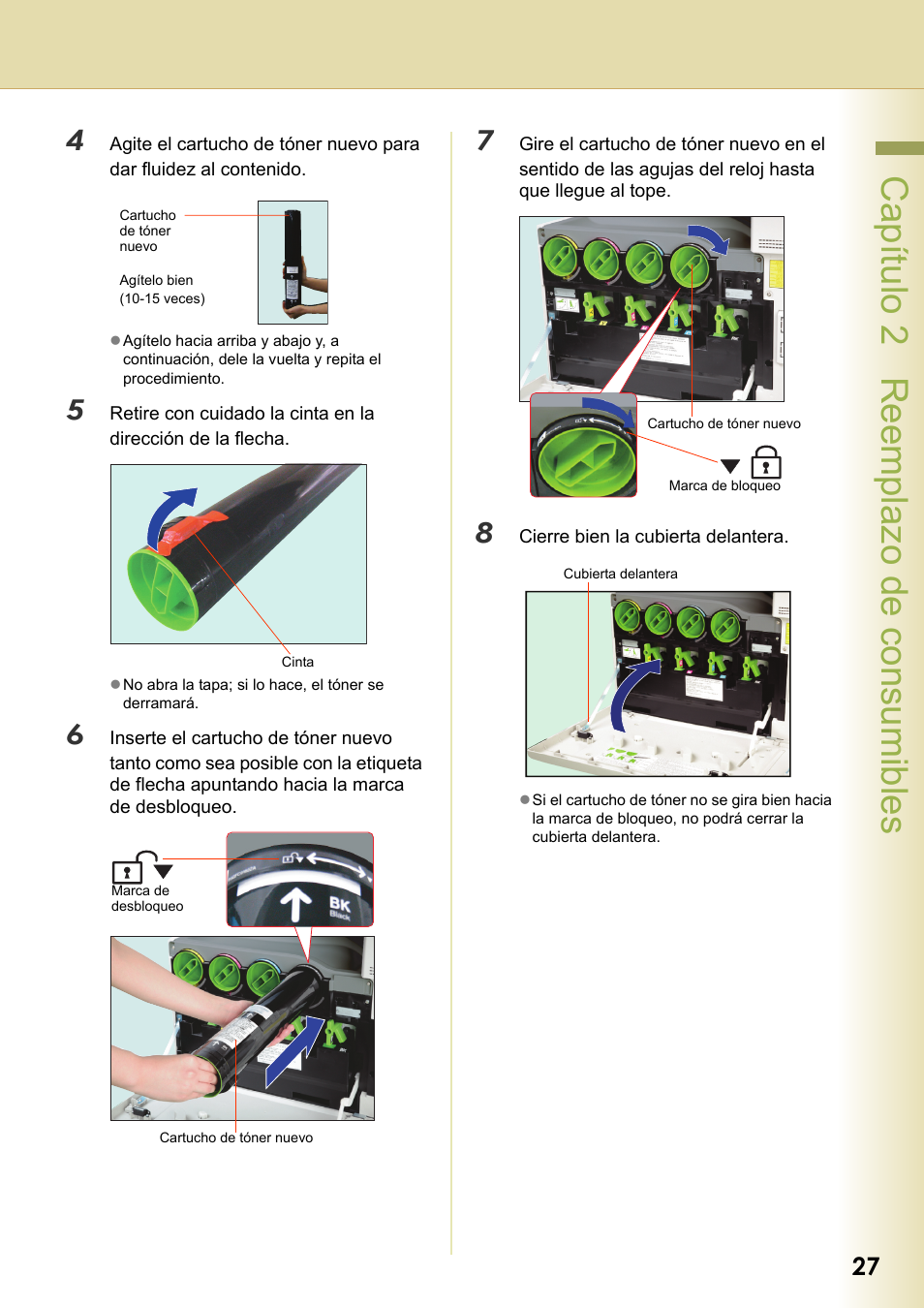 Capítulo 2 reemplazo de consumibles | Panasonic DPC266 Manual del usuario | Página 27 / 44
