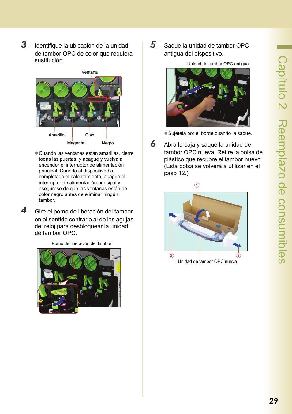 Capítulo 2 reemplazo de consumibles | Panasonic DPC266 Manual del usuario | Página 29 / 44