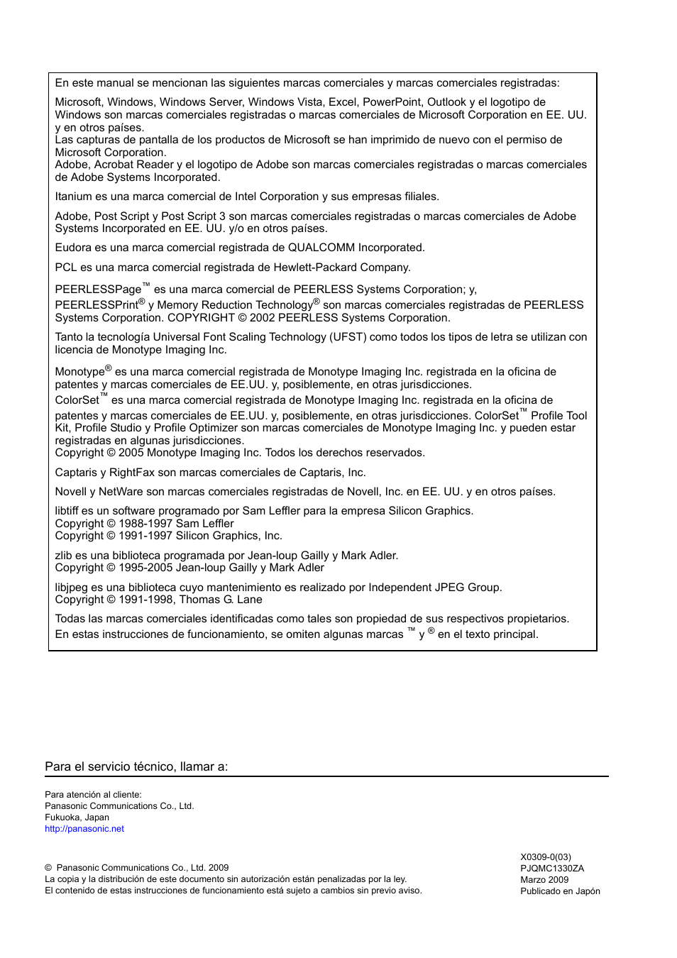 Panasonic DPC266 Manual del usuario | Página 44 / 44