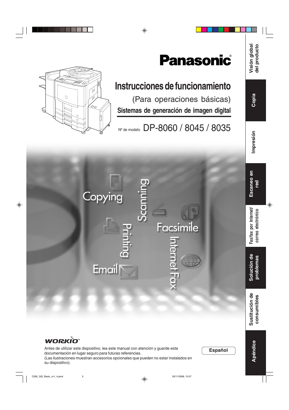 Panasonic DP8045 Manual del usuario | Páginas: 84