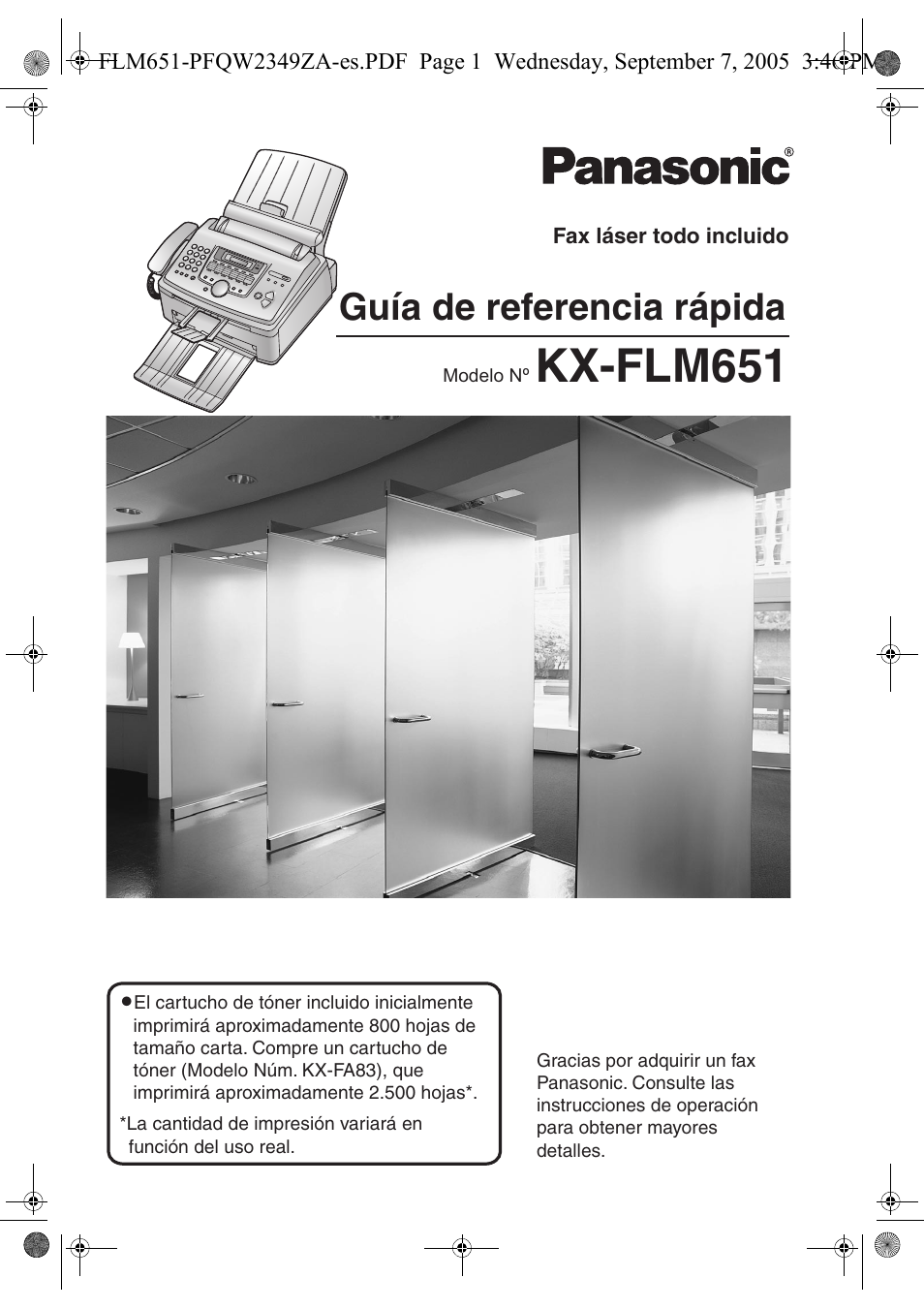 Panasonic KXFLM651 Manual del usuario | Páginas: 28