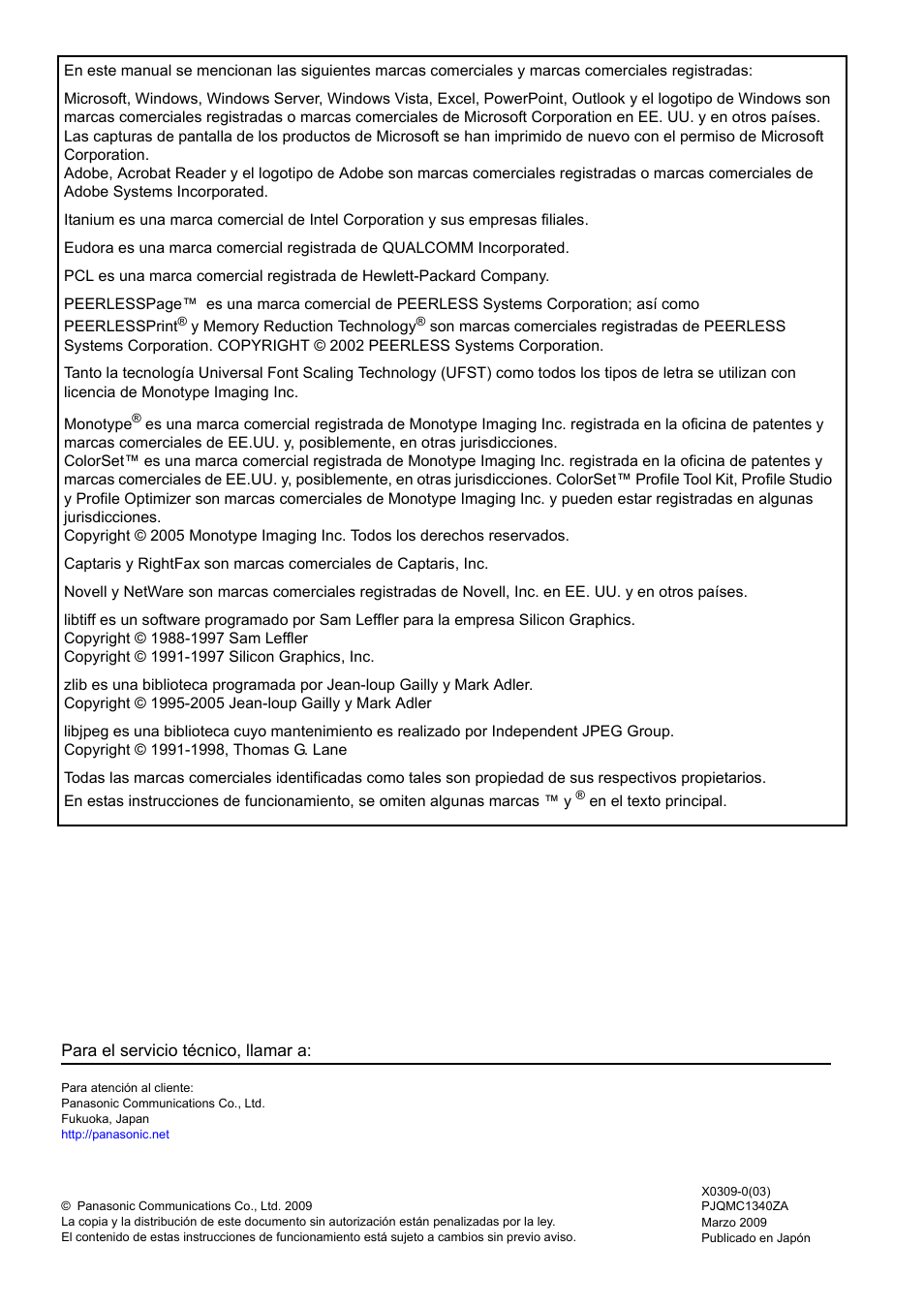 Panasonic DPC266 Manual del usuario | Página 118 / 118