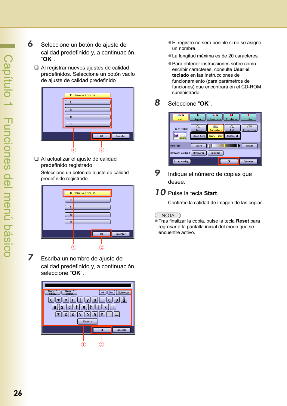 Capítulo 1 funciones del menú básico | Panasonic DPC266 Manual del usuario | Página 26 / 118