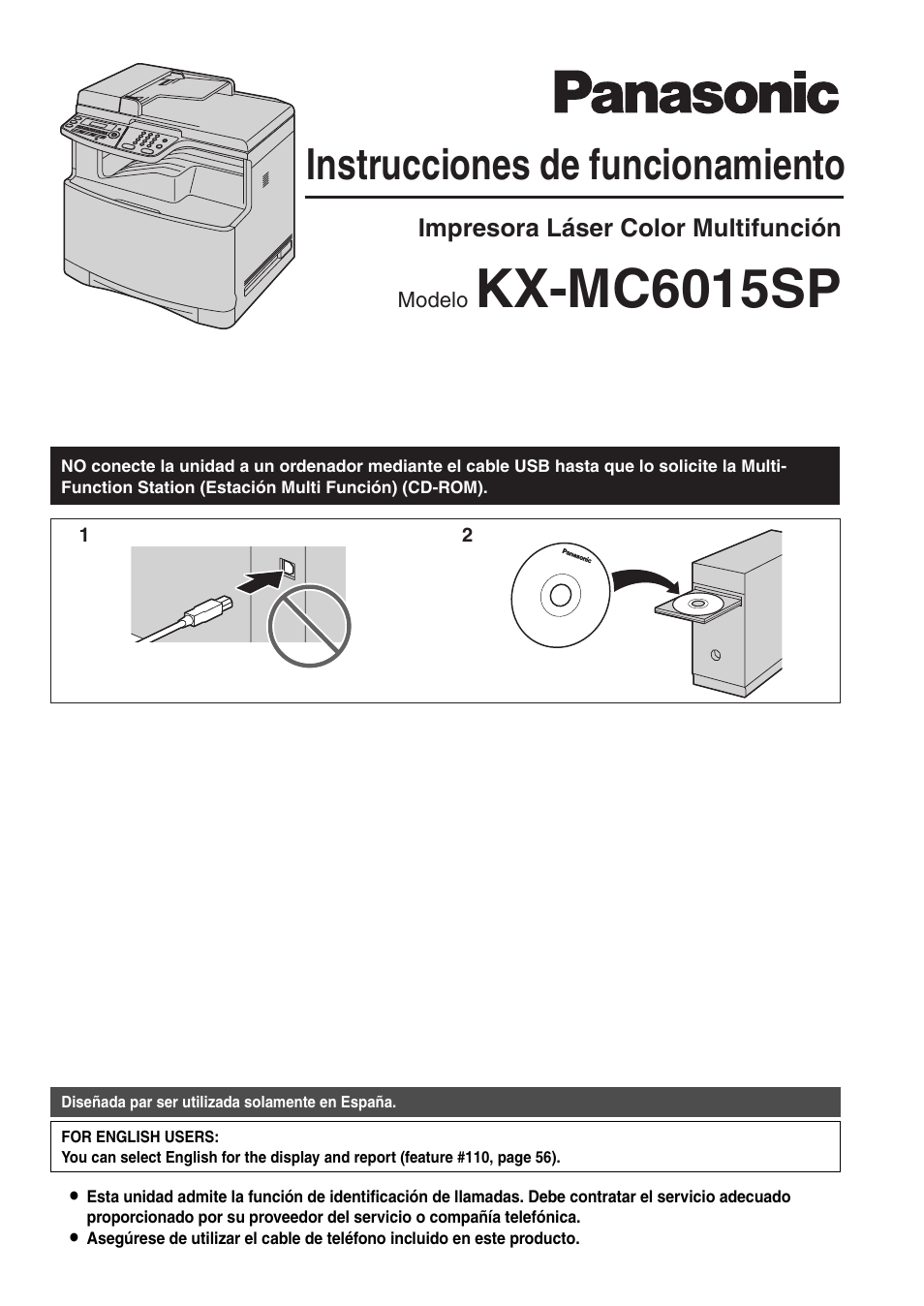 Panasonic KXMC6015SP Manual del usuario | Páginas: 120