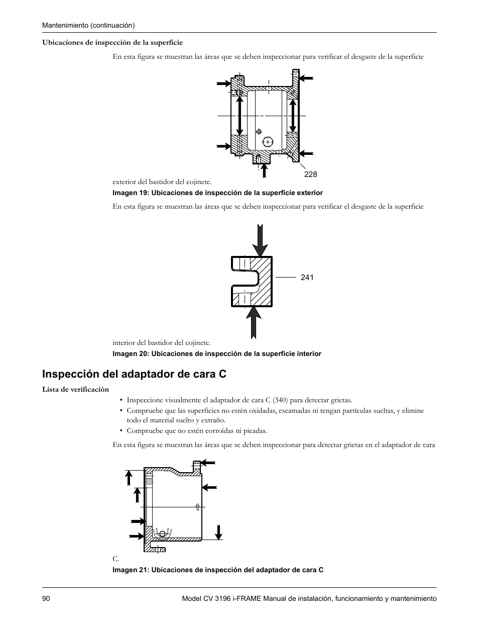 Inspección del adaptador de cara c | Goulds Pumps CV 3196 i-FRAME - IOM Manual del usuario | Página 92 / 158