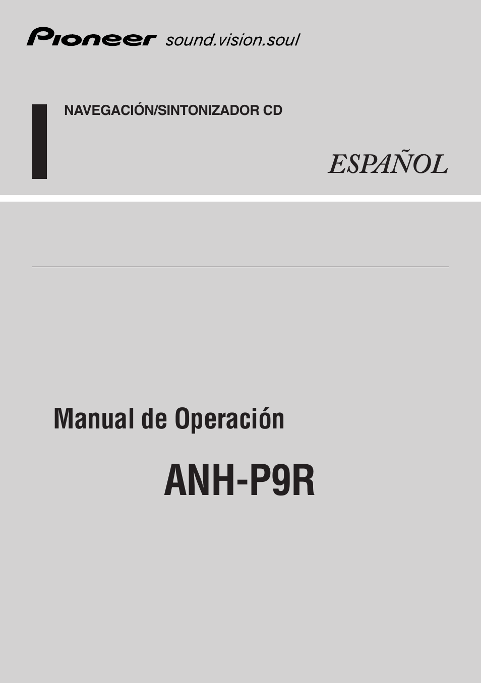 Pioneer ANH-P9R-BK Manual del usuario | Páginas: 92