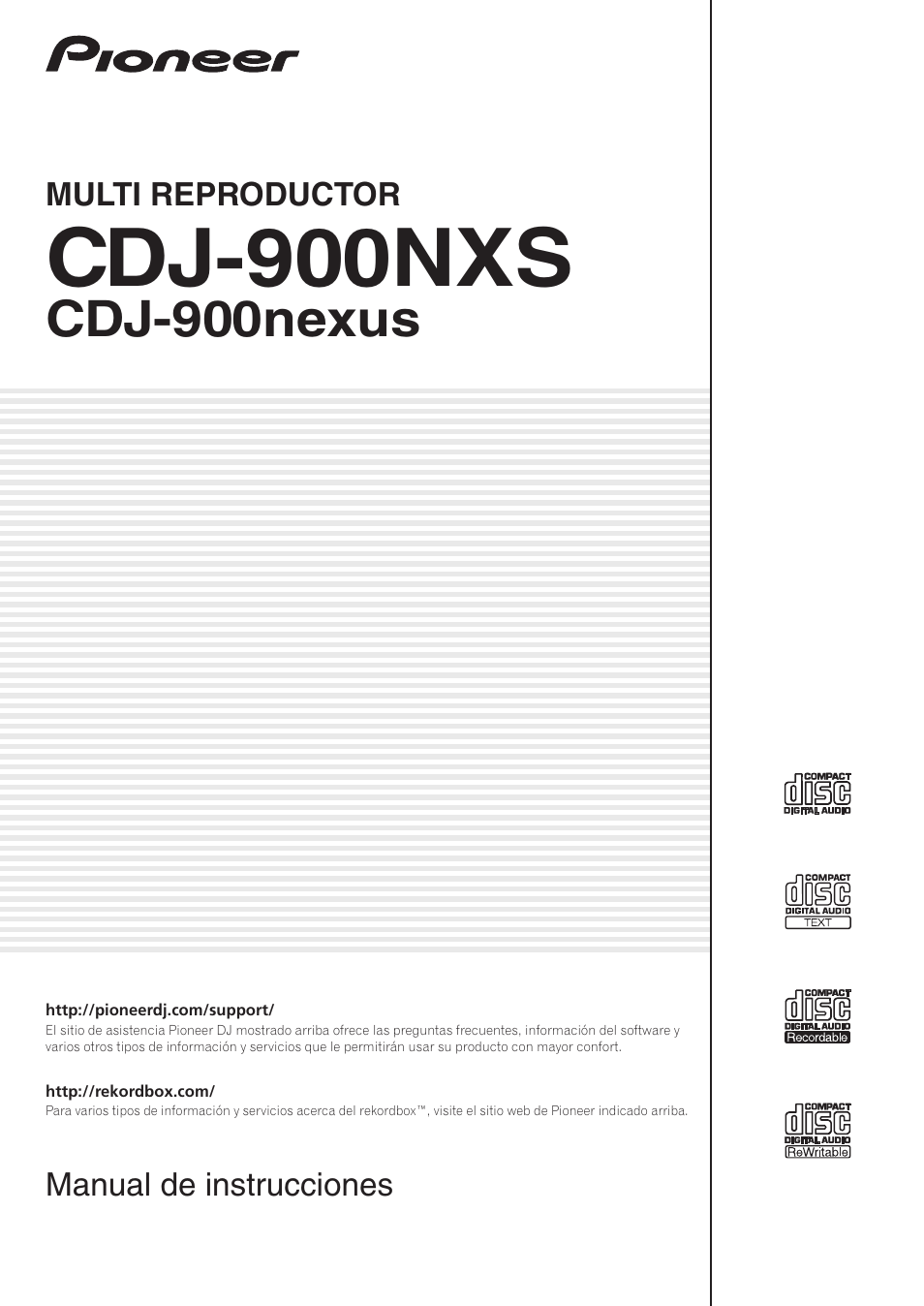 Pioneer CDJ-900NXS Manual del usuario | Páginas: 41