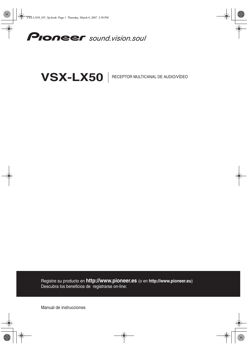Pioneer VSX-LX50 Manual del usuario | Páginas: 82