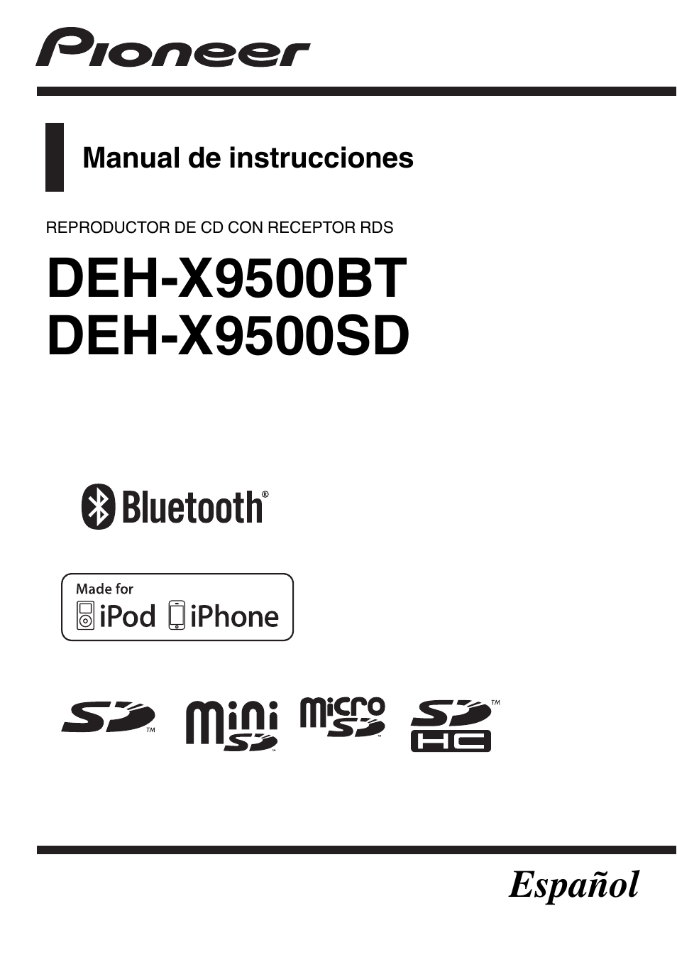 Pioneer DEH-X9500BT Manual del usuario | Páginas: 48