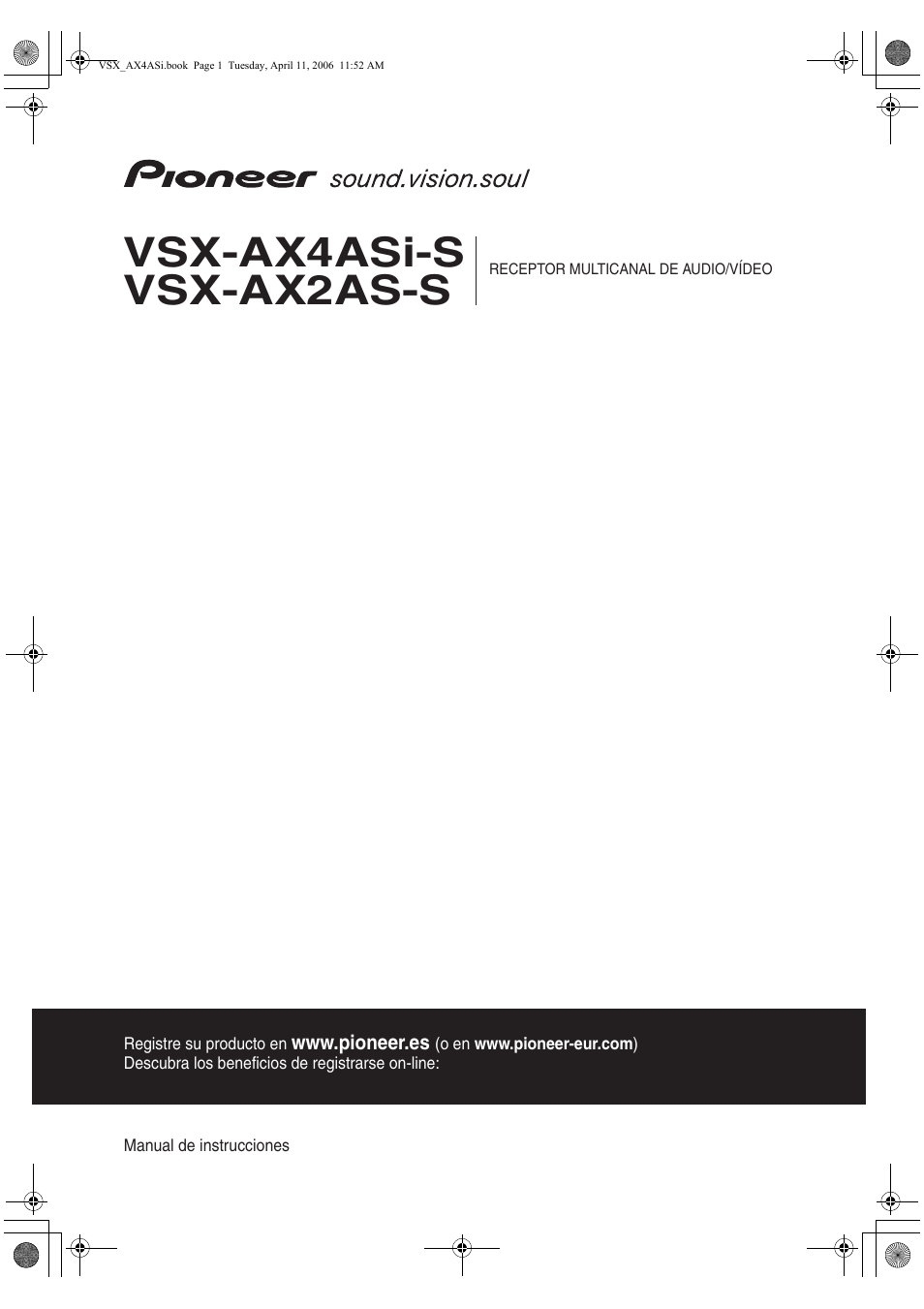 Pioneer VSX-AX2AS-s Manual del usuario | Páginas: 91