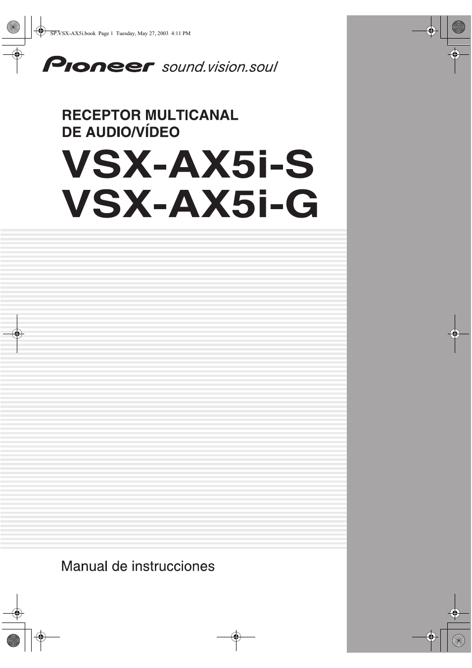 Pioneer VSX-AX5i-S Manual del usuario | Páginas: 120