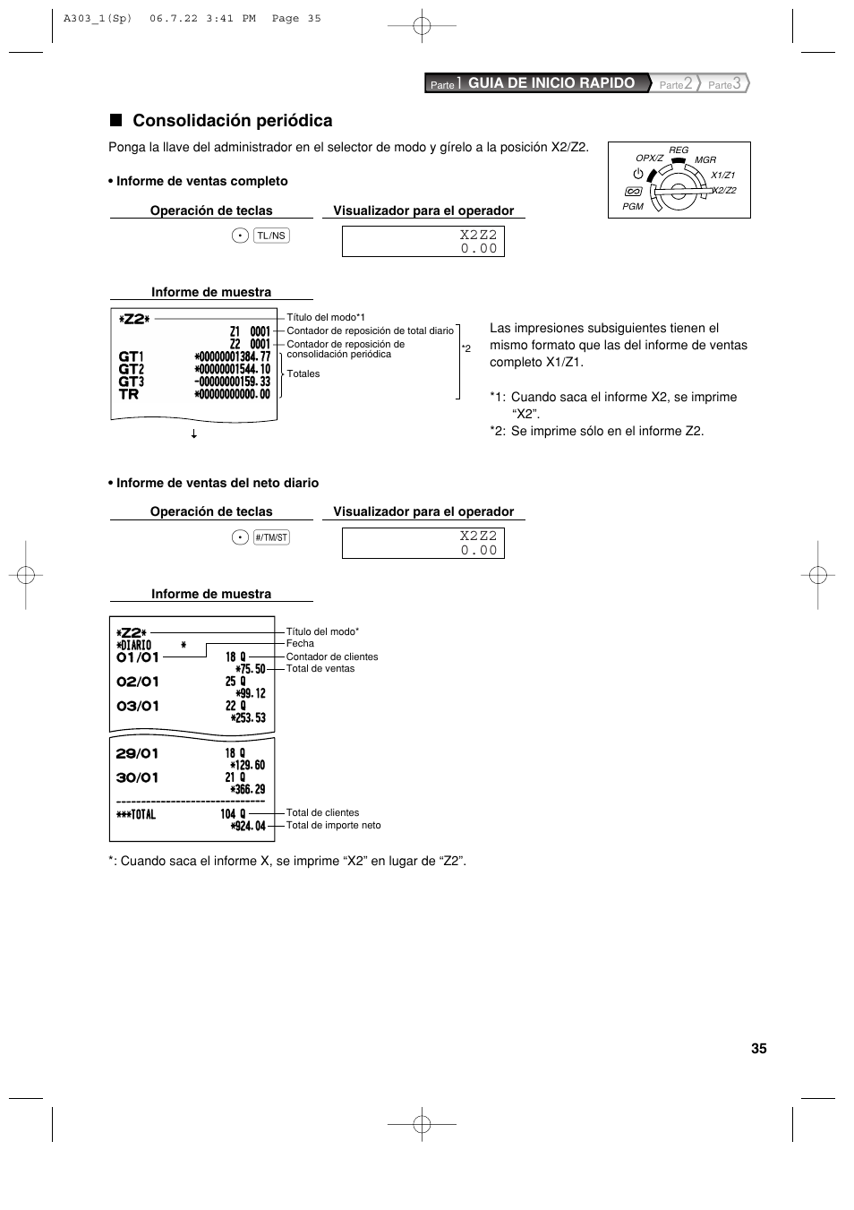 Consolidación periódica | Sharp XE-A303 Manual del usuario | Página 37 / 104