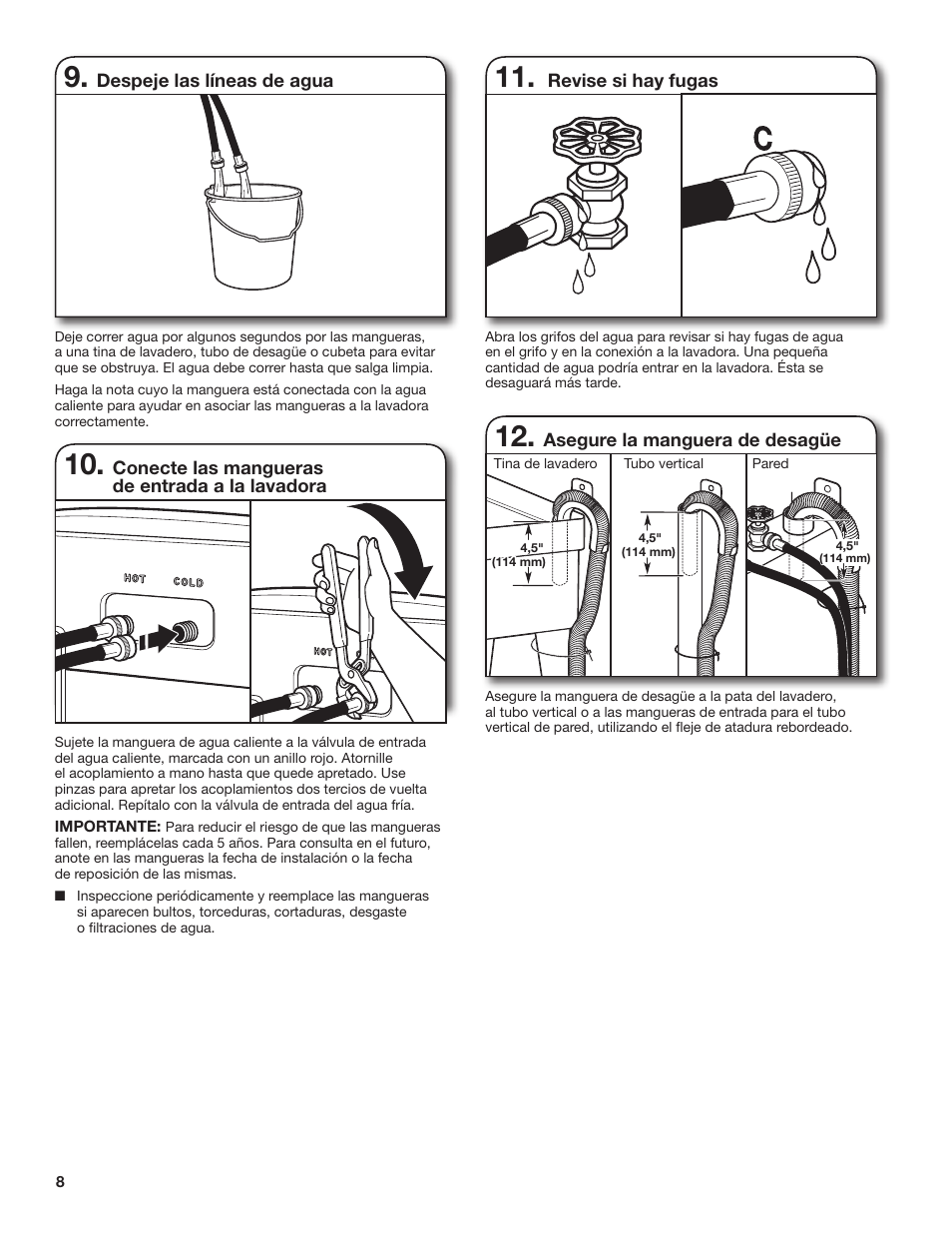 Whirlpool WTW4800BQ Manual del usuario | Página 8 / 10