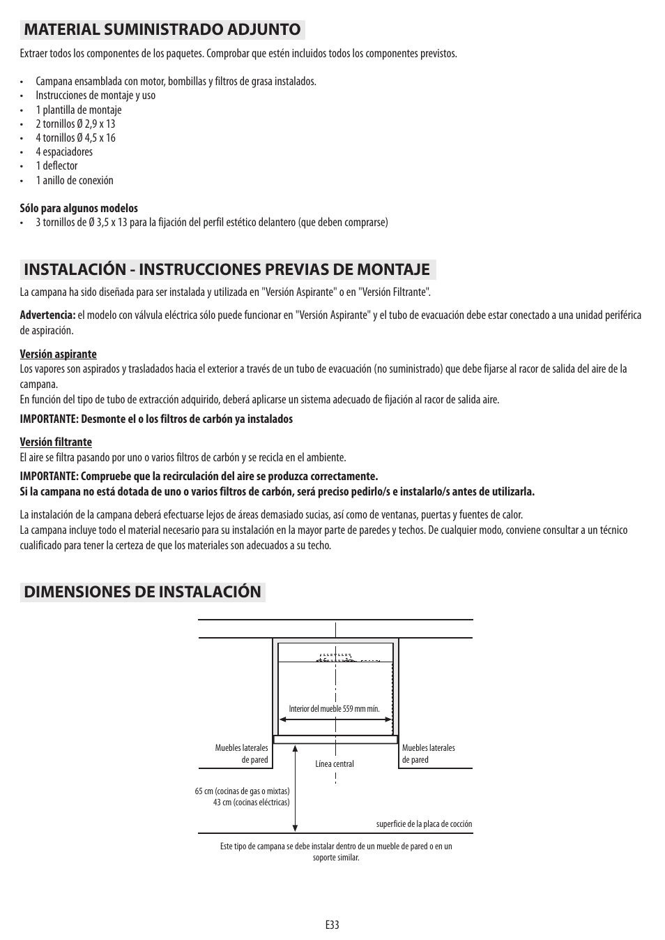 Dimensiones de instalación | Whirlpool AKR 633 Y-2 Manual del usuario | Página 5 / 7