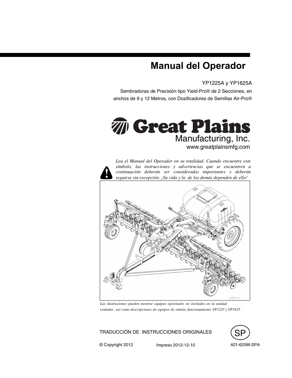 Great Plains YP1625A Operator Manual Manual del usuario | Páginas: 162