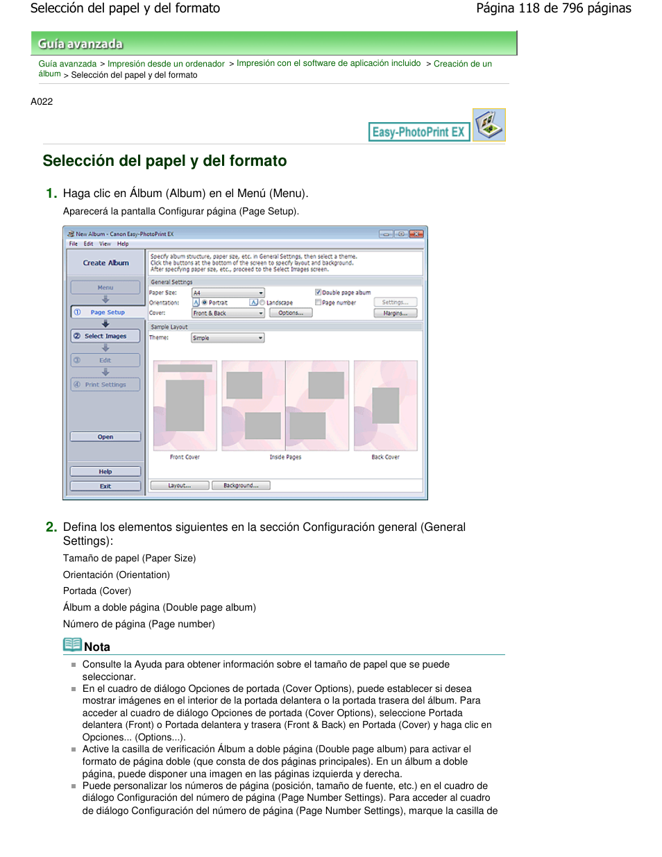 Selección del papel y del formato | Canon mp495 Manual del usuario | Página 118 / 796