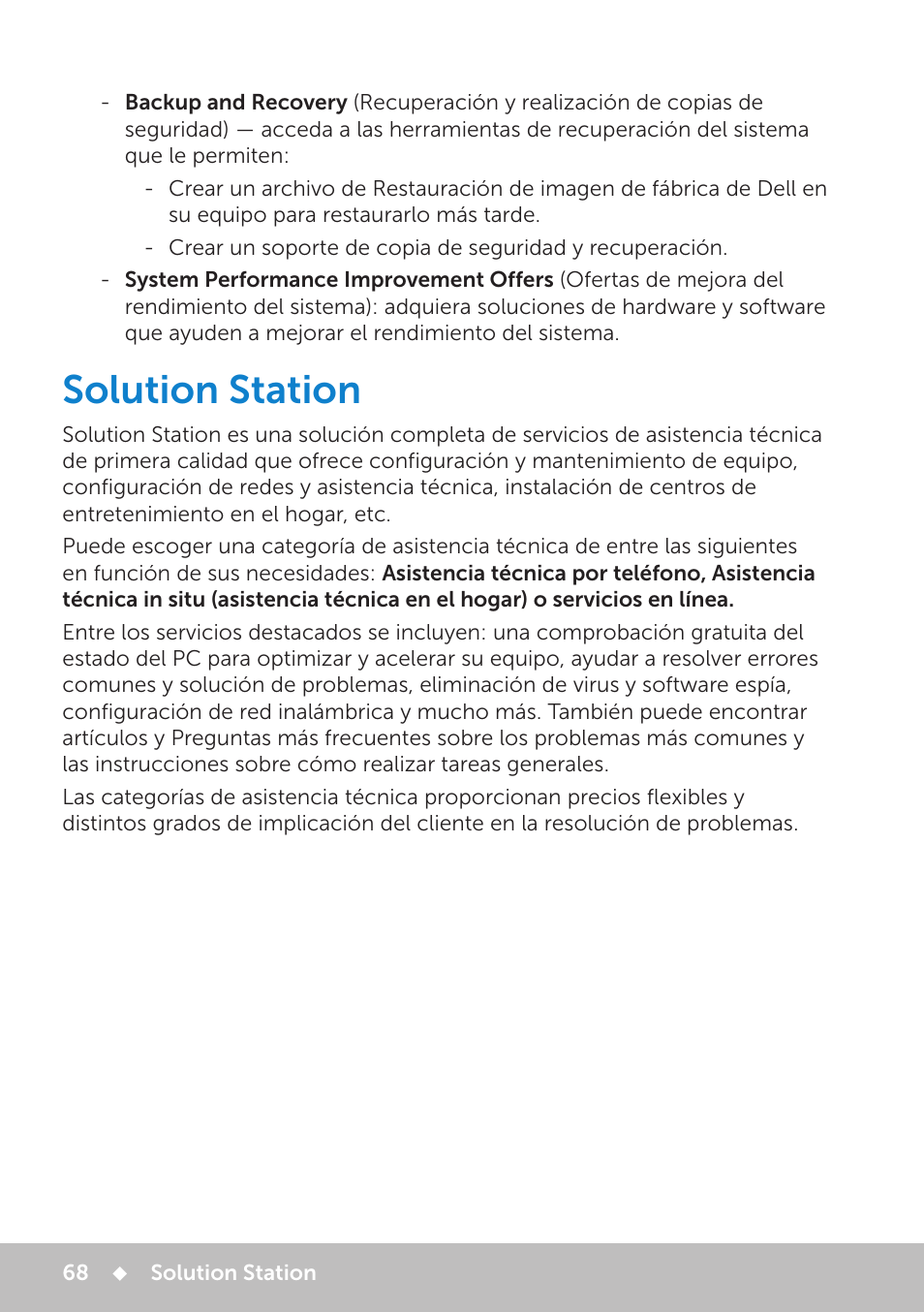 Solution station | Dell Inspiron 11 (3137, Mid 2013) Manual del usuario | Página 68 / 102