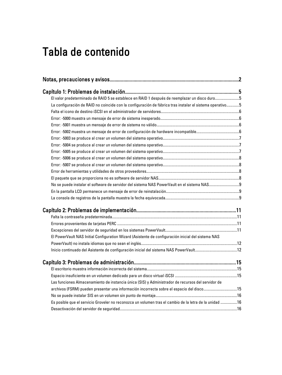 Dell PowerVault NX3000 Manual del usuario | Página 3 / 17