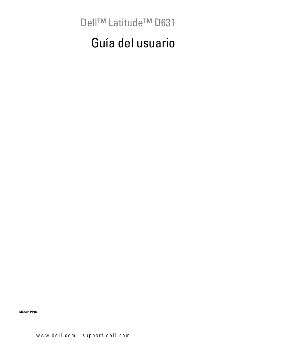 Dell Latitude D631 (Early 2009) Manual del usuario | Páginas: 172