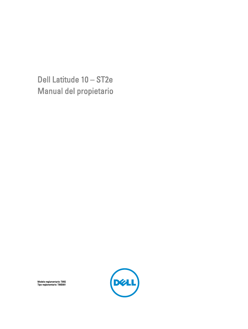 Dell Latitude 10e ST2E (Early 2013) Manual del usuario | Páginas: 39